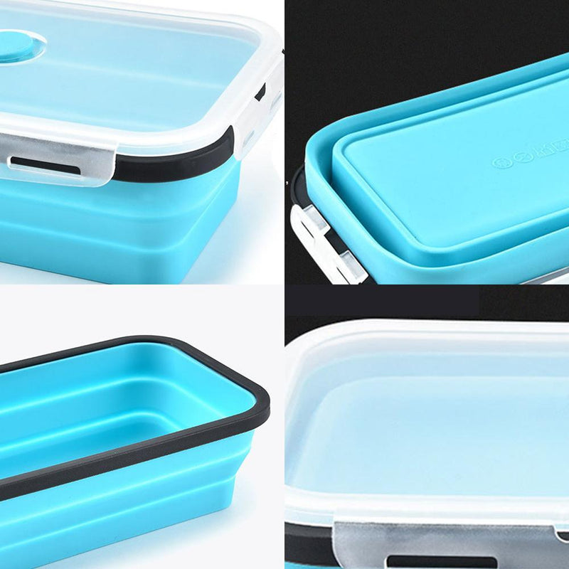 2021 New Folded Telescopic Food Storage Container With Silicone Lid (Set of 4 Pcs)