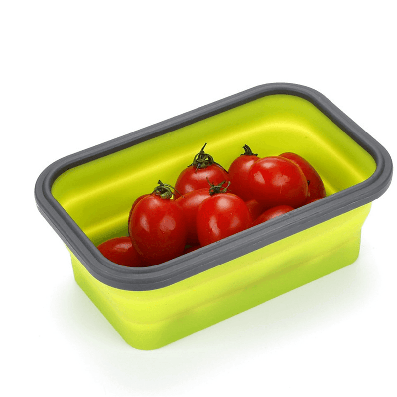 2021 New Folded Telescopic Food Storage Container With Silicone Lid (Set of 4 Pcs)