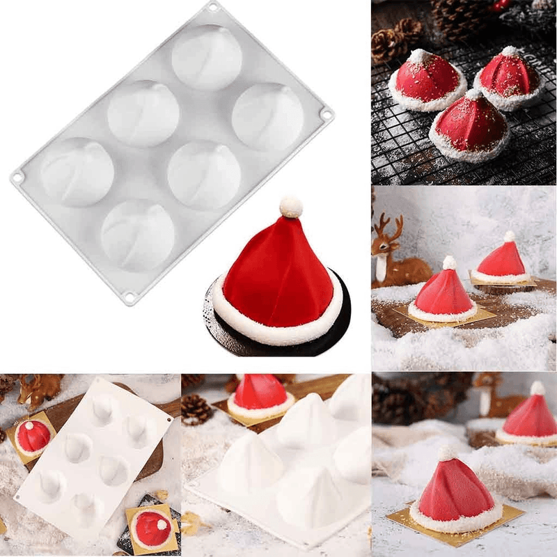 6-Christmas Hat Mousse Silicone Cake Mold