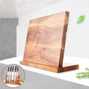 ACACIA WOOD MAGNETIC KNIFE BLOCK HOLDER (WITHOUT KNIFE)