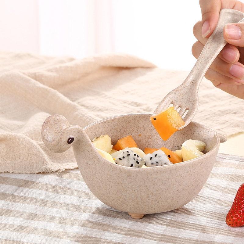 Bamboo Wood Cute Tiny Dinosaur Bowls