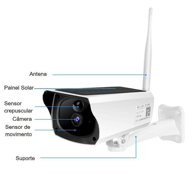 CÂMERA DE SEGURANÇA - COM SISTEMA DE ENERGIA SOLAR