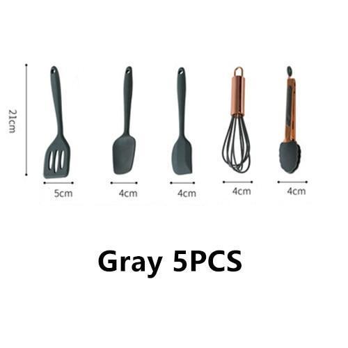 Conjunto de Utensílios de Silicone de Cozinha Antiaderente Resistente a Alta Temperatura