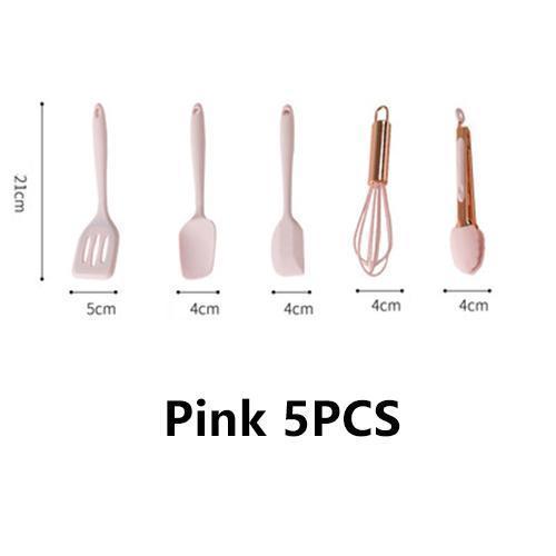 Conjunto de Utensílios de Silicone de Cozinha Antiaderente Resistente a Alta Temperatura