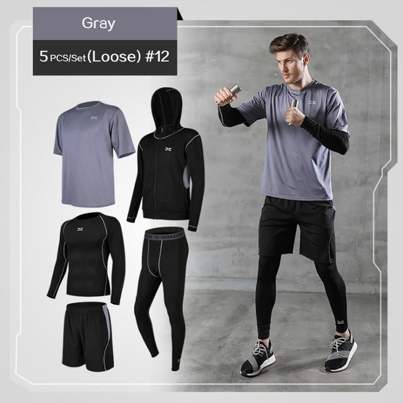 Conjunto Roupa Treino Masculino Fitness Alta Compreensão - 5 Peças