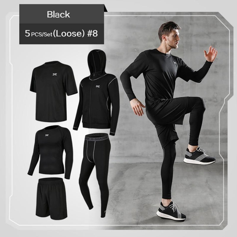 Conjunto Roupa Treino Masculino Fitness Alta Compreensão - 5 Peças