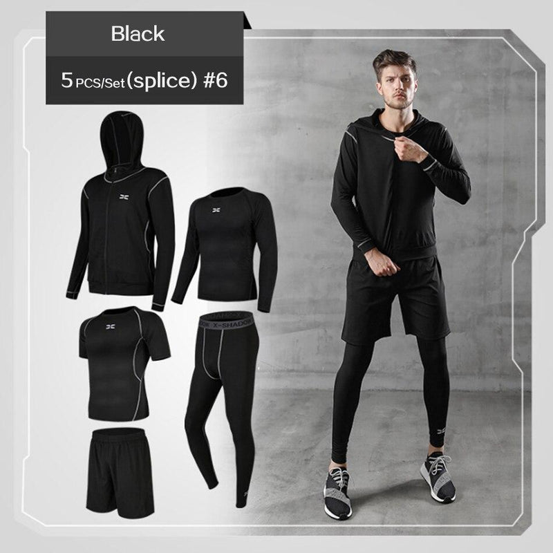 Conjunto Roupa Treino Masculino Fitness Alta Compreensão - 5 Peças