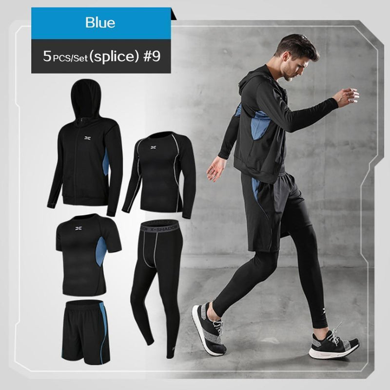 Conjunto Roupa Treino Masculino Fitness Alta Compreensão - 5 Peças