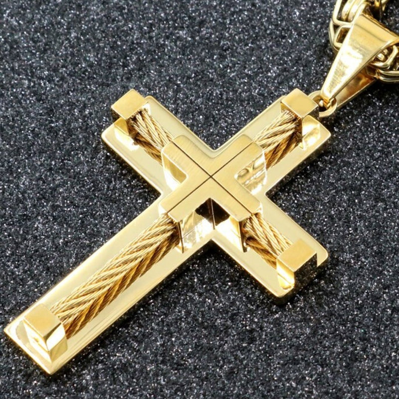 Corrente com Crucifixo Banhado a Ouro - Holy Cross