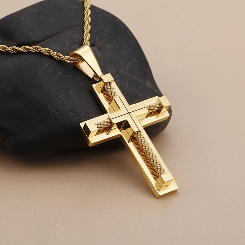 Corrente com Crucifixo Banhado a Ouro - Holy Cross