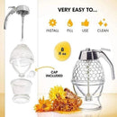 Elegant Crystal Honey Dispenser and Warmer Set