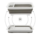 Foldable Dish Rack and Kitchen Organizer with Large Capacity and Separate Area for Silver Ware