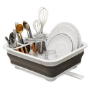 Foldable Dish Rack and Kitchen Organizer with Large Capacity and Separate Area for Silver Ware