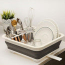 Foldable Dish Rack and Kitchen Organizer with Large Capacity and Separate Area for Silver Ware
