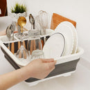 Foldable Dish Rack and Kitchen Organizer with Large Capacity and Separate Area for Silver Ware