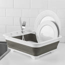 Foldable Dish Rack and Kitchen Organizer with Large Capacity and Separate Area for Silver Ware