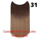 Long Hair™ - Extensão Aplique Para Cabelo com Fio Invisível Mega Hair