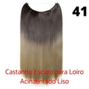 Long Hair™ - Extensão Aplique Para Cabelo com Fio Invisível Mega Hair
