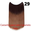 Long Hair™ - Extensão Aplique Para Cabelo com Fio Invisível Mega Hair