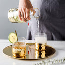 Nordic Luxury Wind Electroplated Golden Cup with Pot Set