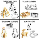 Stainless Steel Christmas 3D Cookie Mold (8 Pcs)