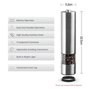 Stainless Steel Electric Salt & Pepper Grinder