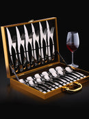 Stainless Steel Steak Knife & Fork Plate Set