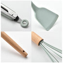 Trendy Silicone Cooking Set with Wooden Handle (12 Pcs)