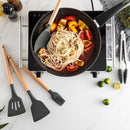 Trendy Silicone Cooking Set with Wooden Handle (12 Pcs)