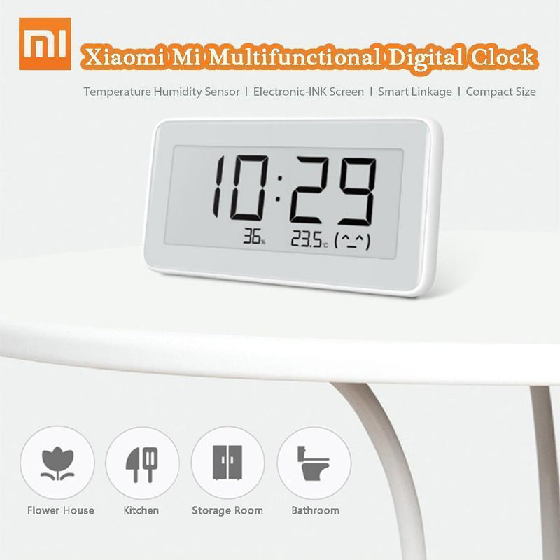 Xiaomi Mi Bluetooth Relógio Digital Multifuncional Relógio de Alta Precisão Sensor de Umidade e Temperatura da Tela E-INK